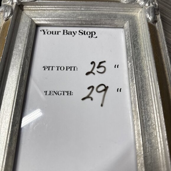 Talbots Women Top Sz 2X Gold White Stripe 3/4 Sleeve 100% Cotton Scallop Hemline - Picture 7 of 8